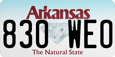 AR license plate 830WEO
