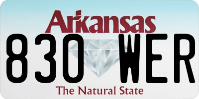AR license plate 830WER