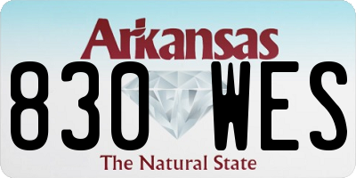 AR license plate 830WES