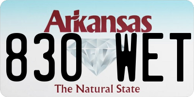 AR license plate 830WET