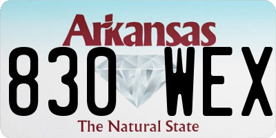 AR license plate 830WEX