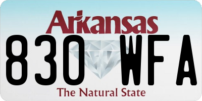 AR license plate 830WFA