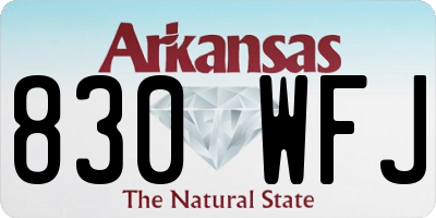 AR license plate 830WFJ
