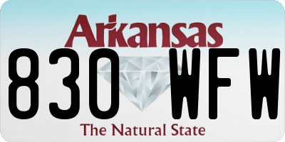 AR license plate 830WFW