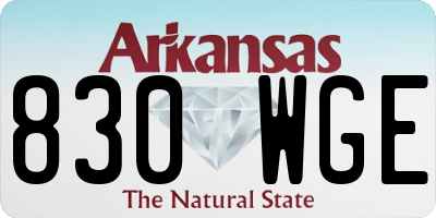 AR license plate 830WGE