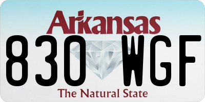AR license plate 830WGF