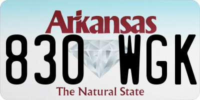 AR license plate 830WGK