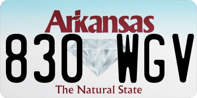 AR license plate 830WGV