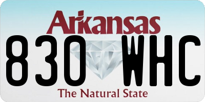 AR license plate 830WHC