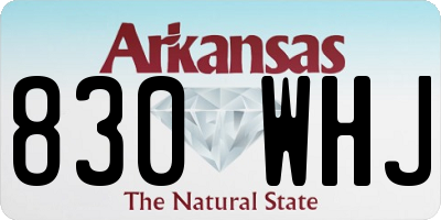 AR license plate 830WHJ