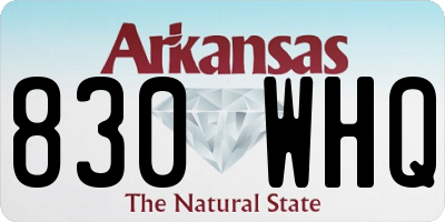 AR license plate 830WHQ