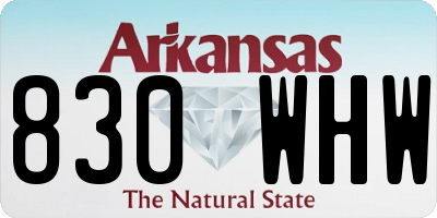 AR license plate 830WHW