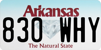 AR license plate 830WHY