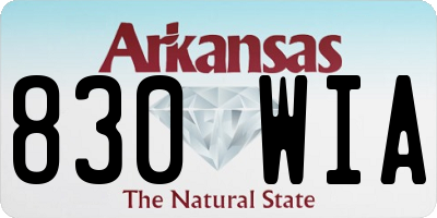 AR license plate 830WIA
