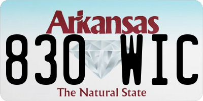 AR license plate 830WIC