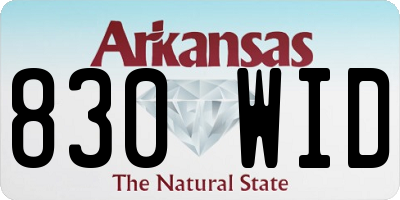 AR license plate 830WID