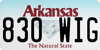 AR license plate 830WIG