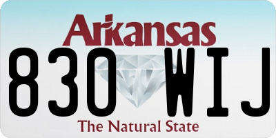 AR license plate 830WIJ