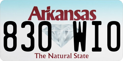 AR license plate 830WIO