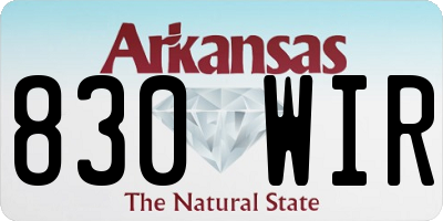 AR license plate 830WIR