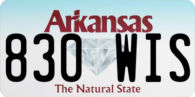 AR license plate 830WIS
