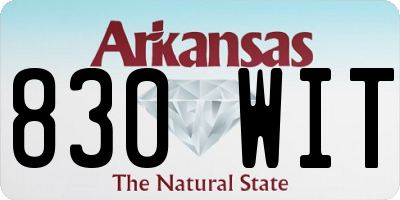 AR license plate 830WIT