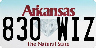 AR license plate 830WIZ