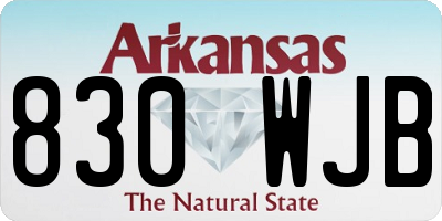 AR license plate 830WJB