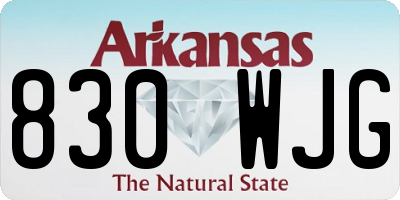 AR license plate 830WJG