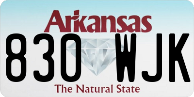 AR license plate 830WJK