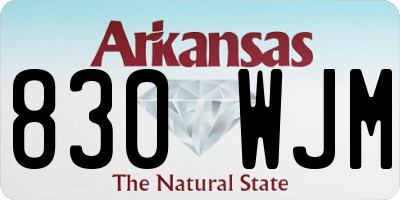 AR license plate 830WJM