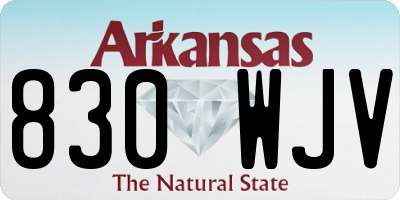 AR license plate 830WJV