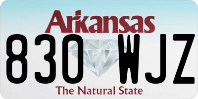 AR license plate 830WJZ