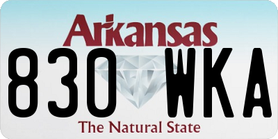 AR license plate 830WKA