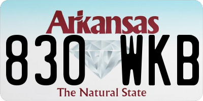 AR license plate 830WKB