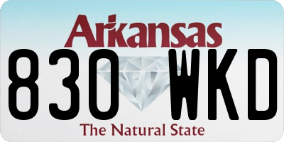 AR license plate 830WKD