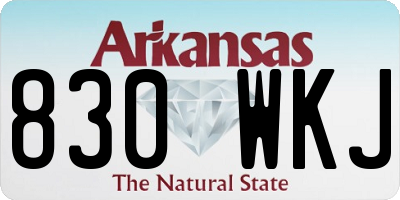 AR license plate 830WKJ
