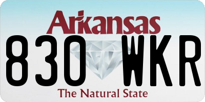 AR license plate 830WKR