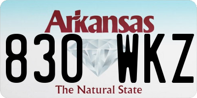 AR license plate 830WKZ