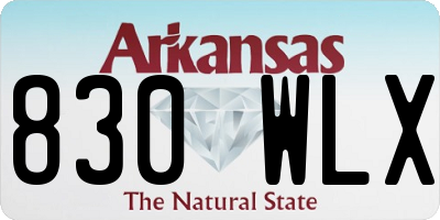 AR license plate 830WLX
