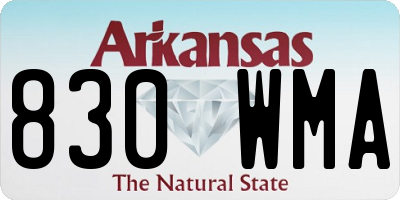 AR license plate 830WMA