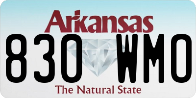 AR license plate 830WMO