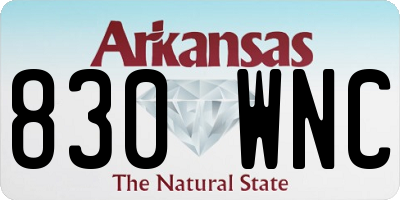 AR license plate 830WNC