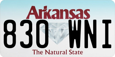 AR license plate 830WNI