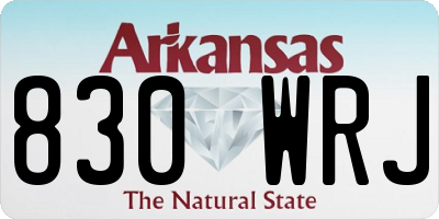 AR license plate 830WRJ