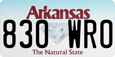 AR license plate 830WRO