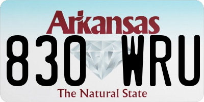 AR license plate 830WRU