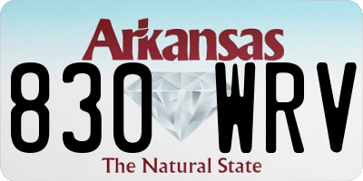 AR license plate 830WRV