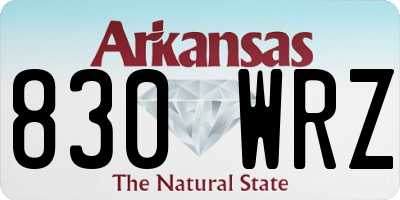 AR license plate 830WRZ