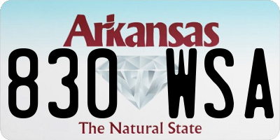 AR license plate 830WSA